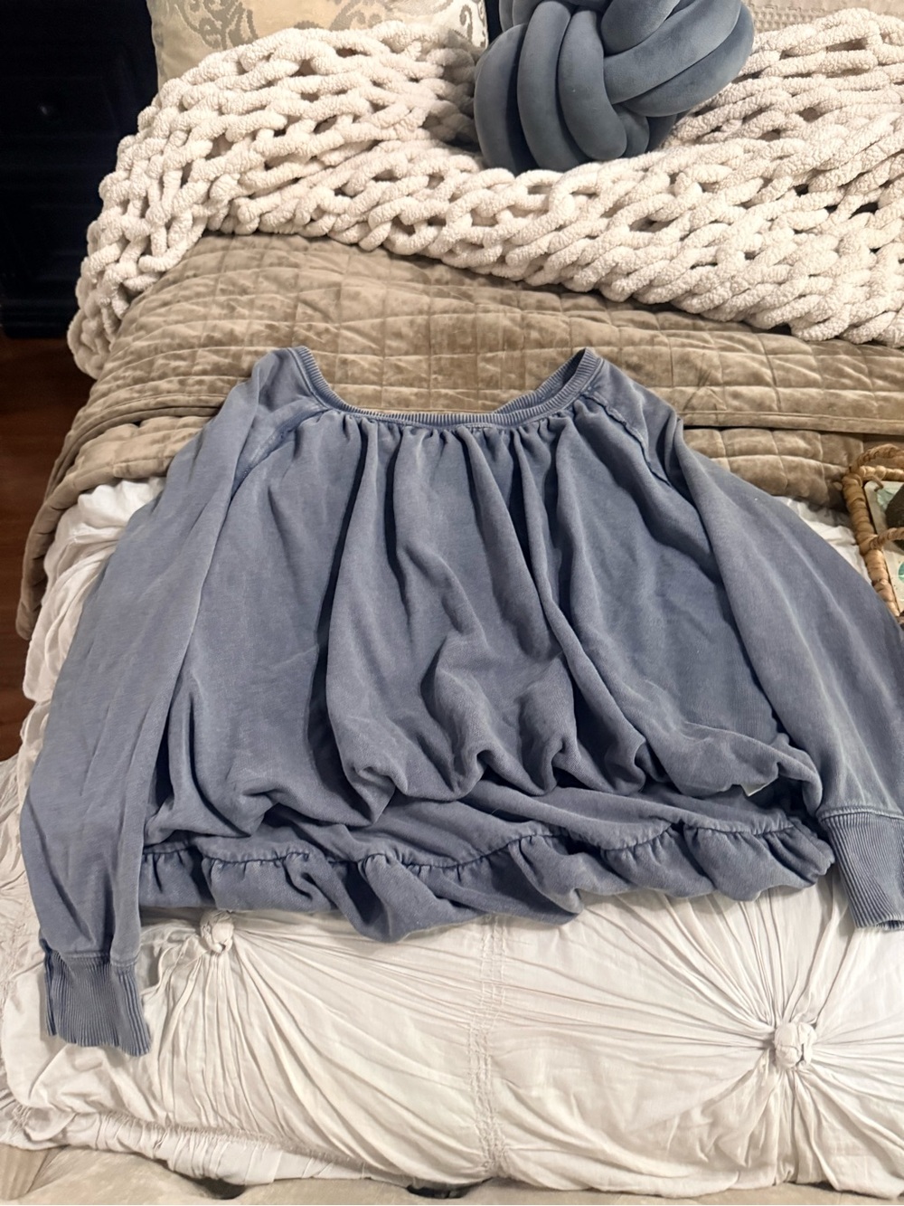 Anthropologie Pilcro Bubble Crop Sweatshirt XL